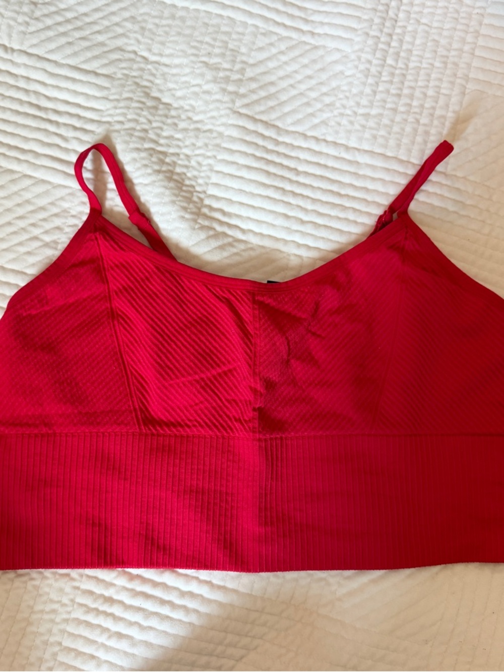 Victoria’s Secret, pink, Bright Red Seamless Ribbed Bralette